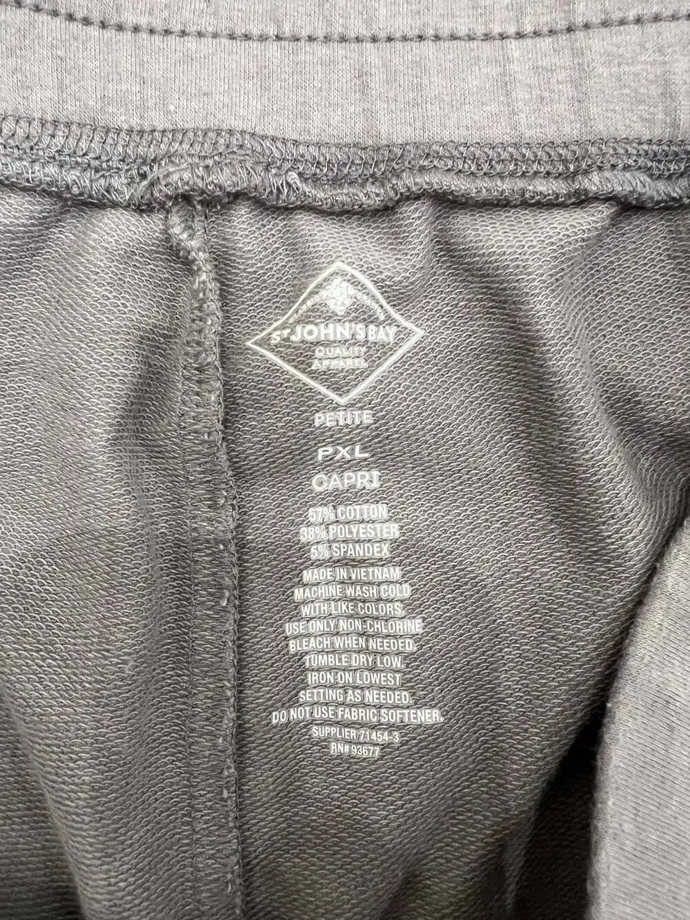 St. John's Bay Gray Drawstring Pull-On Capri Jogger Pants Petite XL